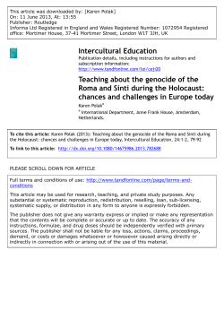 Teaching about the genocide of the Roma and Sinti during