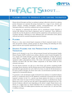 The About... - Plasma Protein Therapeutics Association