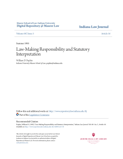 Law-Making Responsibility and Statutory Interpretation