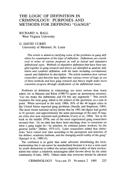 the logic of definition in criminology