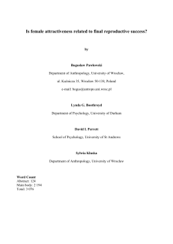 Is female attractiveness related to final reproductive success?