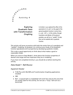 Exploring Quadratic Data with Transformation Graphing