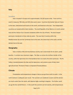 Italy Location Geography Climate