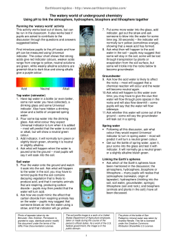 The watery world of underground chemistry
