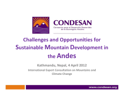 Challenges and Opportunities for Sustainable Mountain