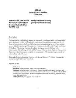 General Science Syllabus 2009-2010 Instructor: Mr. Tom DeRosa