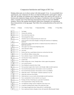 Compassion Satisfaction and Fatigue (CSF) Test