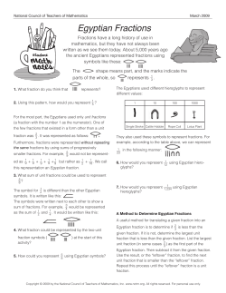 Egyptian Fractions - MathLessonSharing