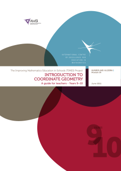 coordinate geometry - Australian Mathematical Sciences Institute
