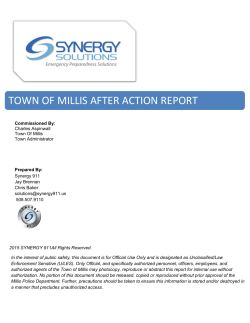 TOWN OF MILLIS AFTER ACTION REPORT