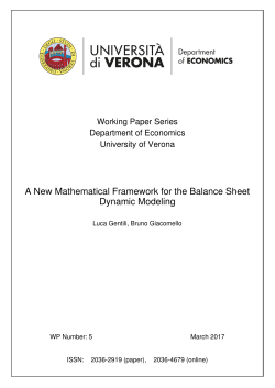 A New Mathematical Framework for the Balance Sheet