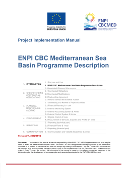 1.2 ENPI CBC Mediterranean Sea Basin Programme Description
