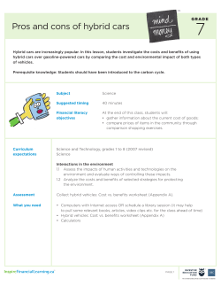 Pros and cons of hybrid cars, Grade 7