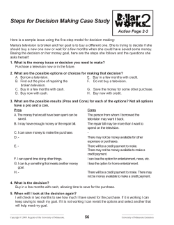 Steps for Decision Making Case Study