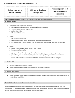 Designs grow out of natural curiosity Skills can be developed