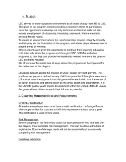 Coach and Player Guidelines Form