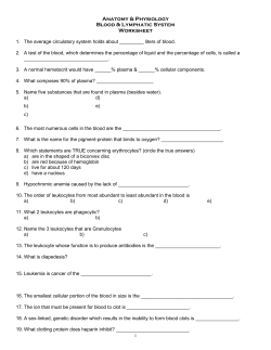 Blood Worksheet - Moore Public Schools