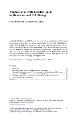 Application of NBD-Labeled Lipids in Membrane and Cell Biology