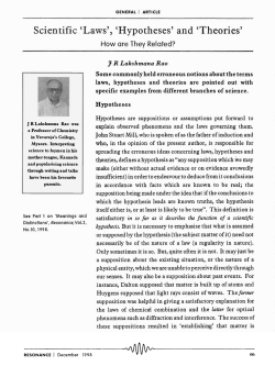 Scientific `Laws`, `Hypotheses` and `Theories` -R-ES-O-N-A-N-C