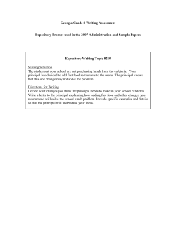 Grade 8 Expository Prompt and Sample Papers