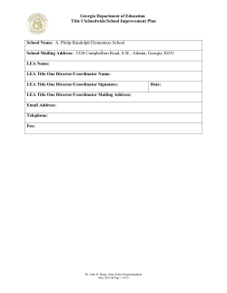 Georgia Department of Education Title I Schoolwide/School