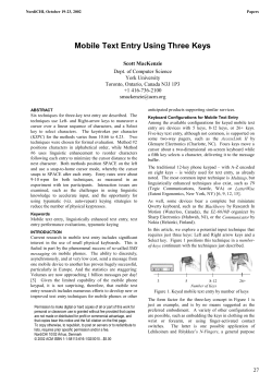 Mobile Text Entry Using Three Keys