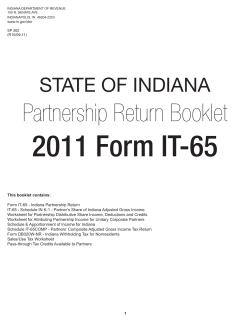 Partnership Return Booklet - State Forms Online Catalog