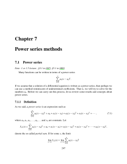 Chapter 7 Power series methods