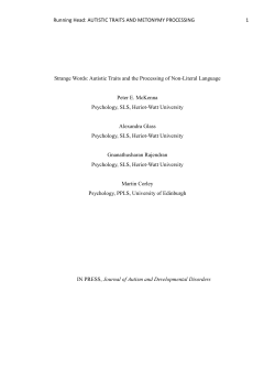 Running Head: AUTISTIC TRAITS AND METONYMY PROCESSING