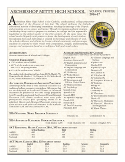 ARCHBISHOP MITTY HIGH SCHOOL SCHOOL PROFILE