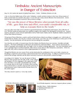 Timbuktu: Ancient Manuscripts in Danger of Extinction