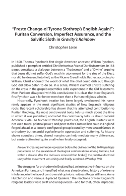 Presto Change-o! Tyrone Slothrop`s English Again!