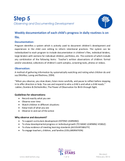 Steps to Quality - Step 5 - Observing and