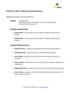 Friction! It`s What`s Killing Your Online Donations