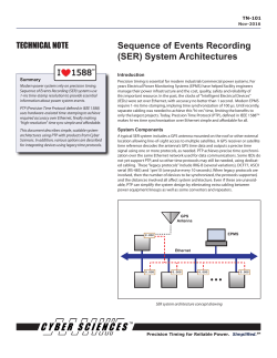 Sequence of Events Recording (SER) System Architectures