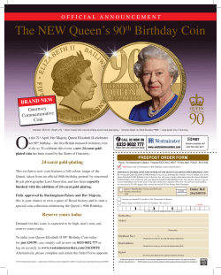 Commemorative Coin 2016 - Order Form