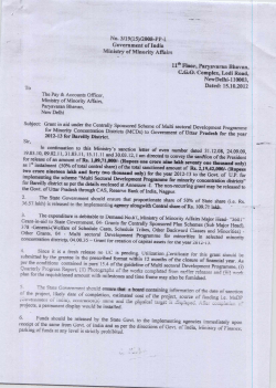 N. 3n 9(15)/2008-PP-IL Government of India Ministry of Minority