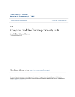 Computer models of human personality traits