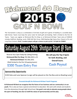 Sponsorship Opportunity We will pay the Top 3 Spots for Golf