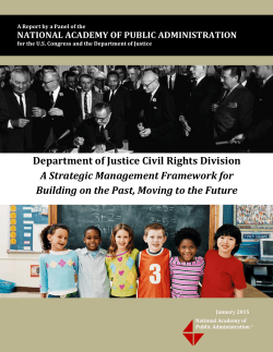 Department of Justice Civil Rights Division A Strategic Management