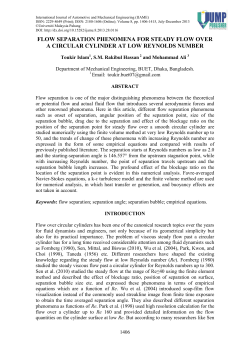 flow separation phenomena for steady flow over a circular cylinder