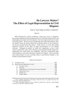 Do Lawyers Matter? The Effect of Legal Representation in Civil