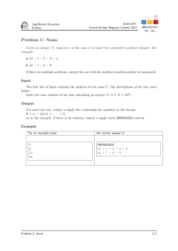 Problem C: Sums