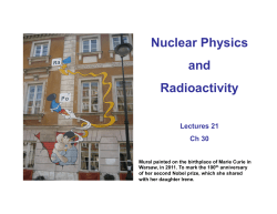 Nuclear Physics and Radioactivity