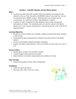 Scientific Notation and Metric Units
