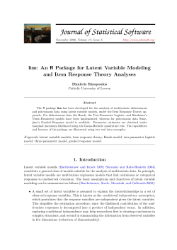 ltm: An R Package for Latent Variable Modeling and Item Response
