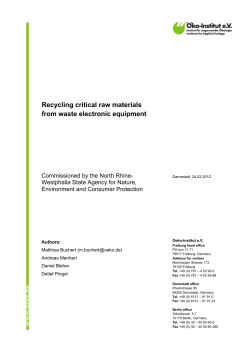 Recycling critical raw materials from waste - Öko