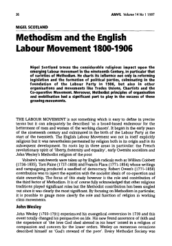 Methodism and the English Labour Movement 1800-1906