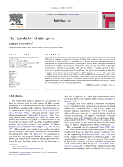 The reproduction of intelligence