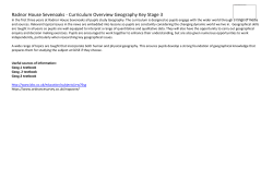 Geography Curriculum Overview Key Stage 3